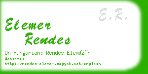 elemer rendes business card